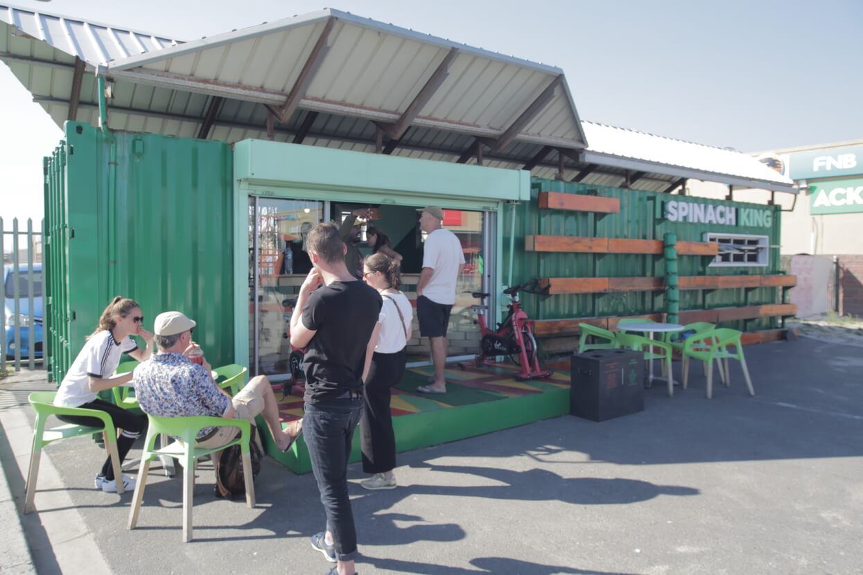 Grabbing a bite during tour of Khayelitsha