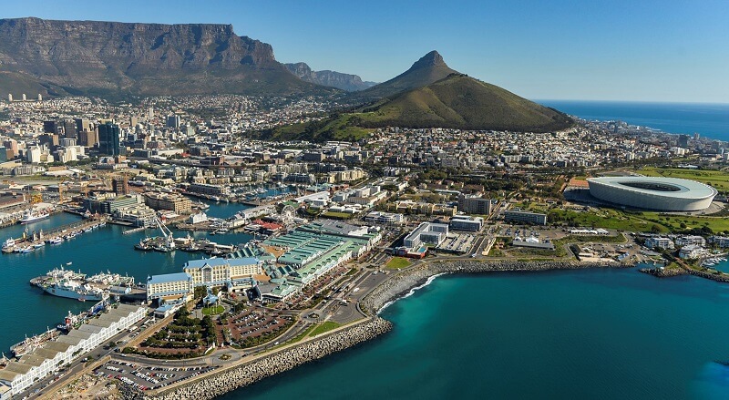 Aerial view of Cape Town Harbour