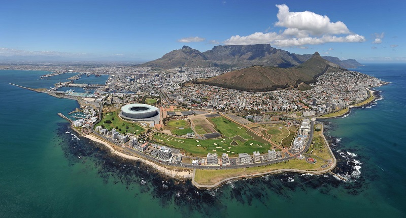 Panorama Aerial View of Atlantic Seaboard Cape Town Stadium